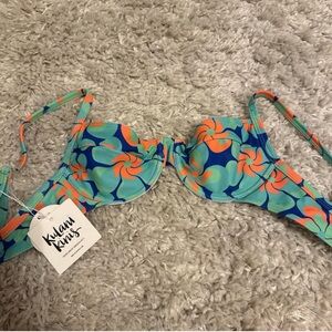 Kulani Kinis Floral Bikini - Blue and Orange